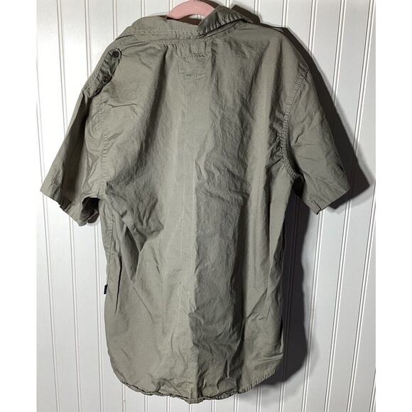 PD C Shirt Men Olive Green Button Up Regular Fit Casual Comfort Short small - Picture 3 of 6